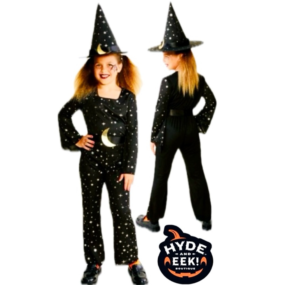 HYDE & EEK Witch Halloween Jumpsuit & Hat Costume Kid’s Size Large (10/12)